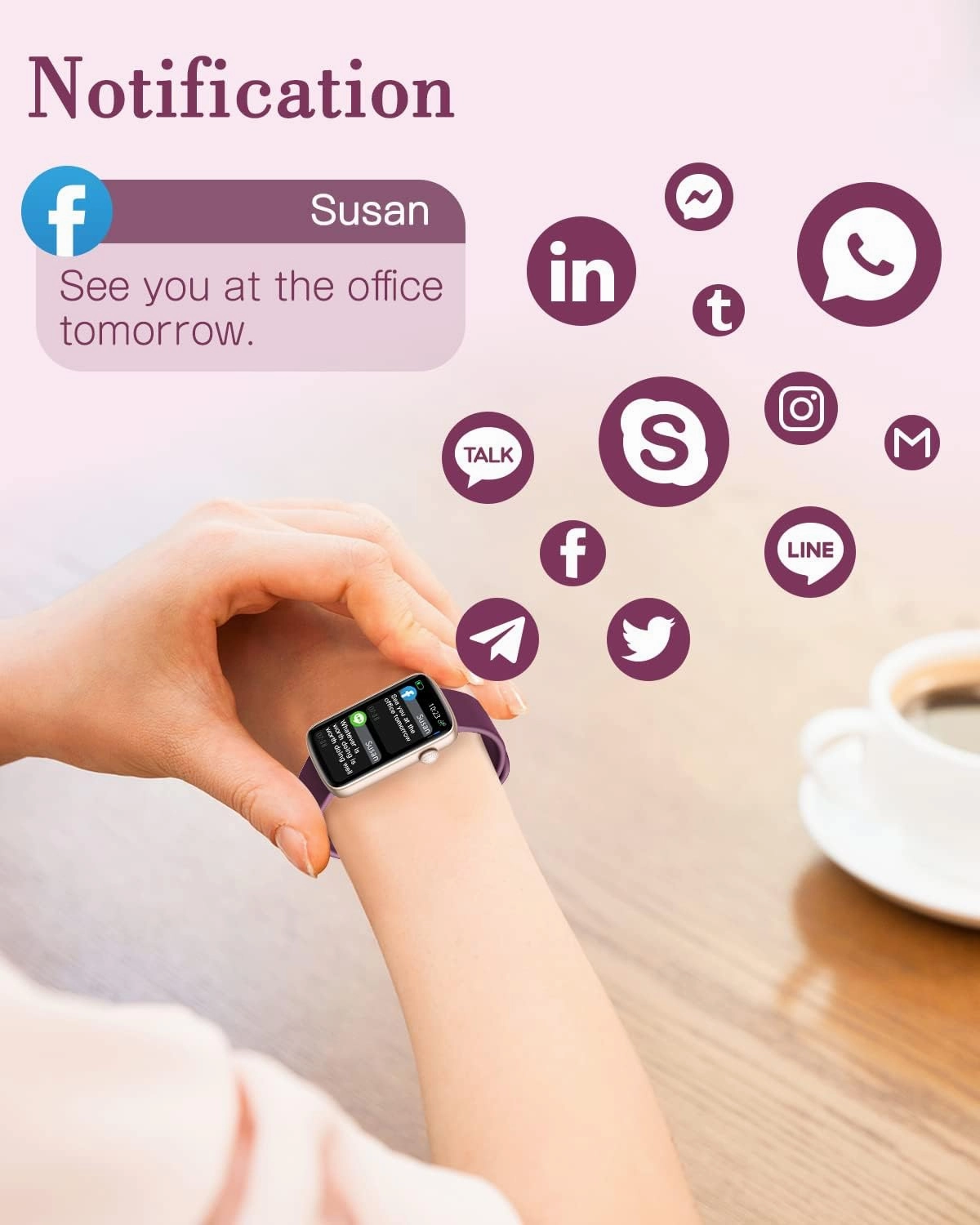 Fitness Watches for Women, LYNN2 Fitness Tracker with Heart Rate Monitor Blood Oxygen/Sleep Tracker Pedometer, Slim Step Tracker Watch for iOS/Android Phones Waterproof Purple