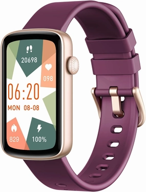 Fitness Watches for Women, LYNN2 Fitness Tracker with Heart Rate Monitor Blood Oxygen/Sleep Tracker Pedometer, Slim Step Tracker Watch for iOS/Android Phones Waterproof Purple