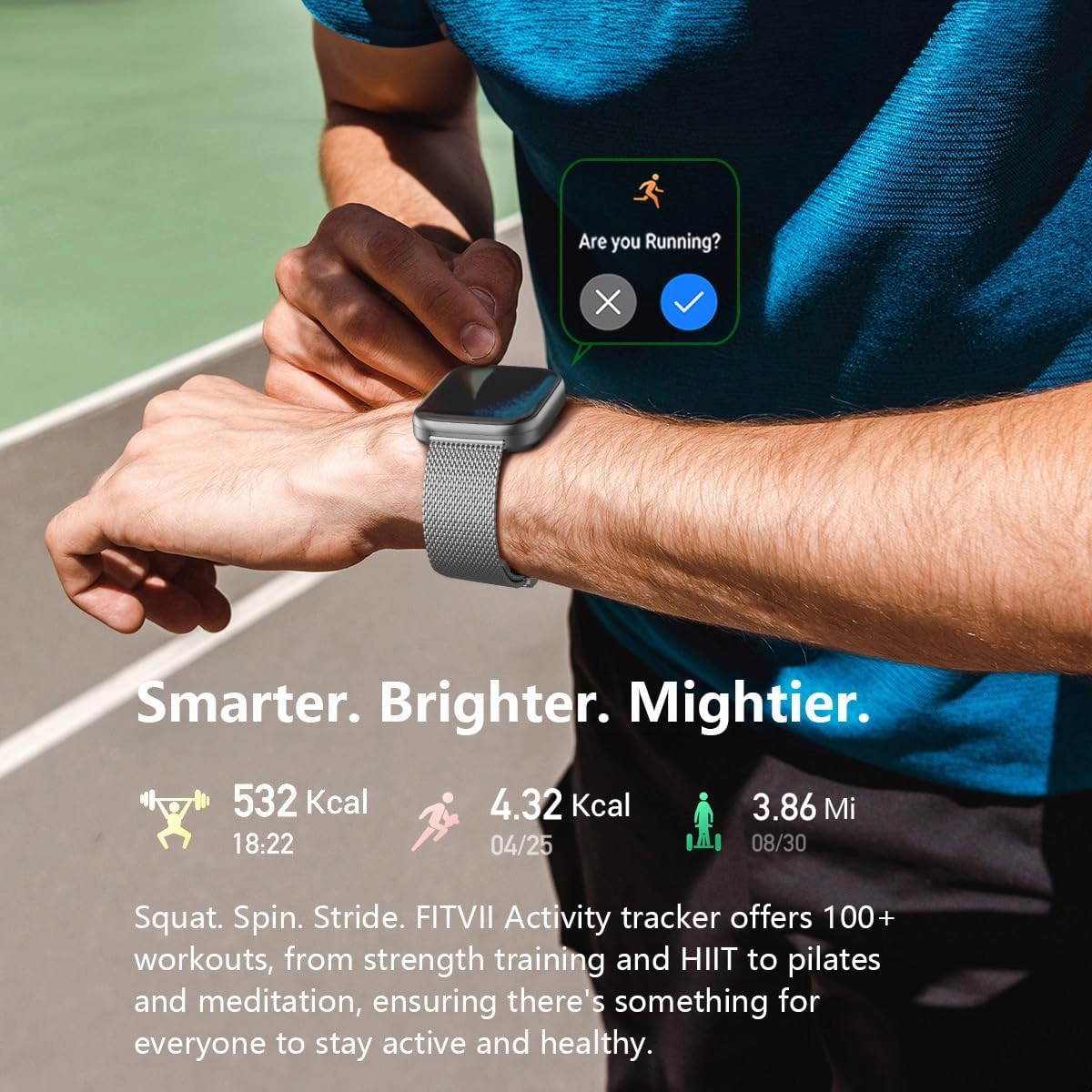 FITVII Health & Fitness Tracker 2024 (Answer/Make Calls), Smart Watch with 24/7 Heart Rate and Blood Pressure, Sleep Tracking, Blood Oxygen Monitor, 120  Sport Mode Waterproof Activity Tracker