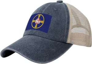 Flag of Omaha, Nebraska Baseball Cap for Men Women Adjustable Mesh Trucker Hat Golf Ball Caps