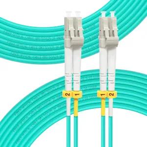 FLYPROFiber- Fiber Patch Cable, OM3 30Meter/98ft LC to LC Fiber Optic Cable Cord LSZH 10GB/40GB Multimode Duplex 50/125um, Length Options: 0.2m-200m, 2pack