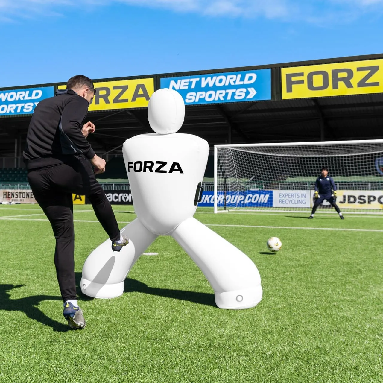 FORZA Giant Inflatable Soccer Dummy | Free Kick Defender Wall – 77in Air Mannequin for Goalkeeper Practice – Heavy-Duty PVC Design for All-Weather Use