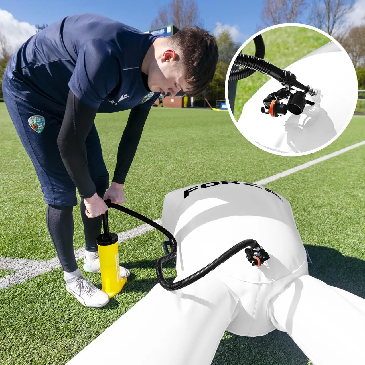 FORZA Giant Inflatable Soccer Dummy | Free Kick Defender Wall – 77in Air Mannequin for Goalkeeper Practice – Heavy-Duty PVC Design for All-Weather Use