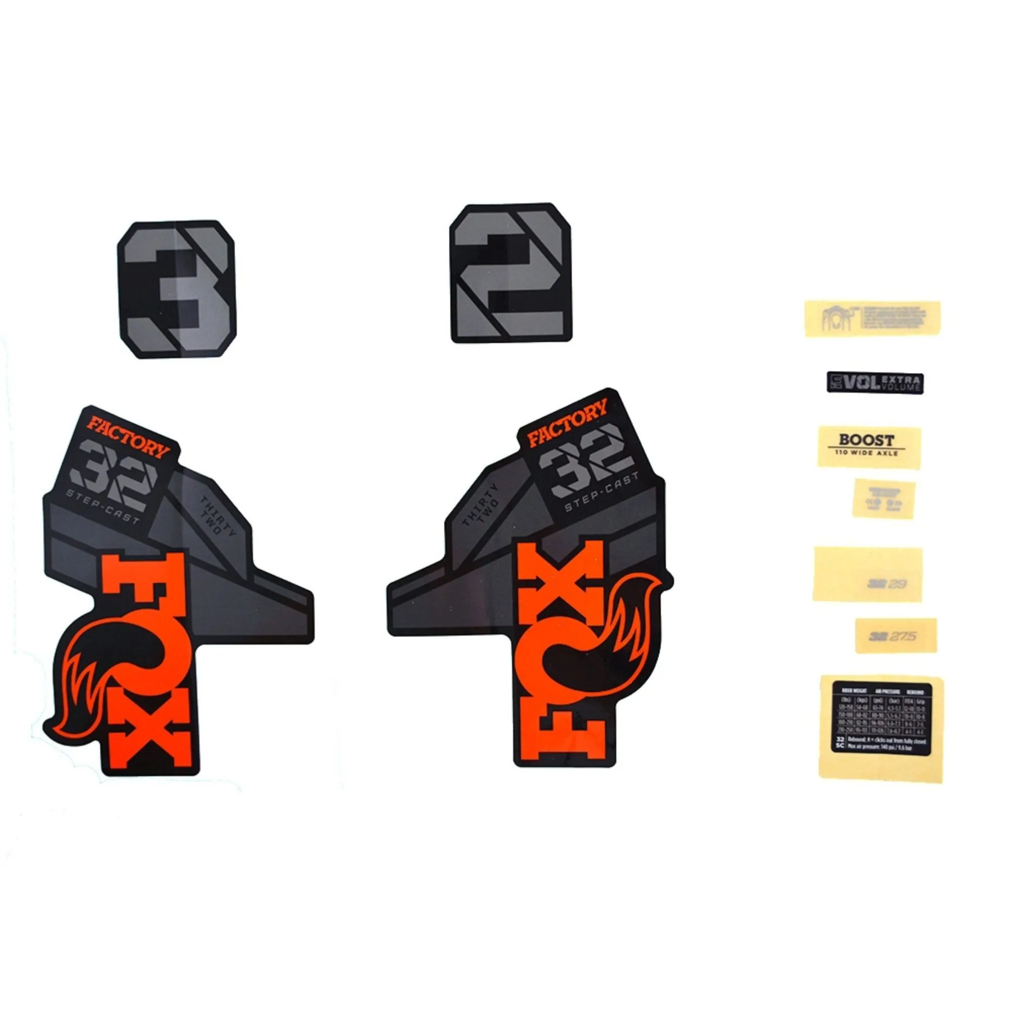 Fox Decal Kit Factory Series - 32mm 2021