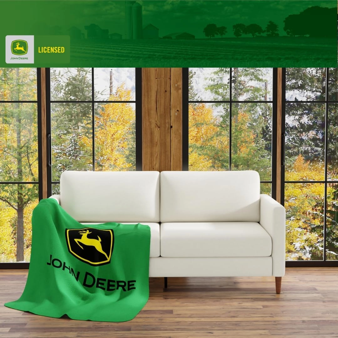 Franco Collectibles John Deere Bedding Super Soft Cozy Plush Throw, 46 in x 60 in, (Officially Licensed Product)