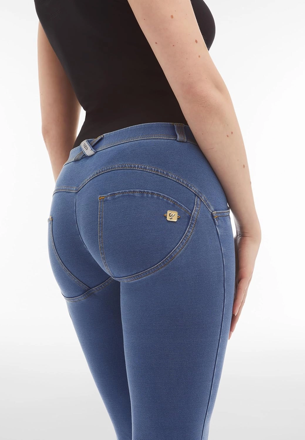 FREDDY WR.UP Denim Butt Lifting Jeans for Women - Mid Rise Full Length Shaping Stretchy Pants for Women
