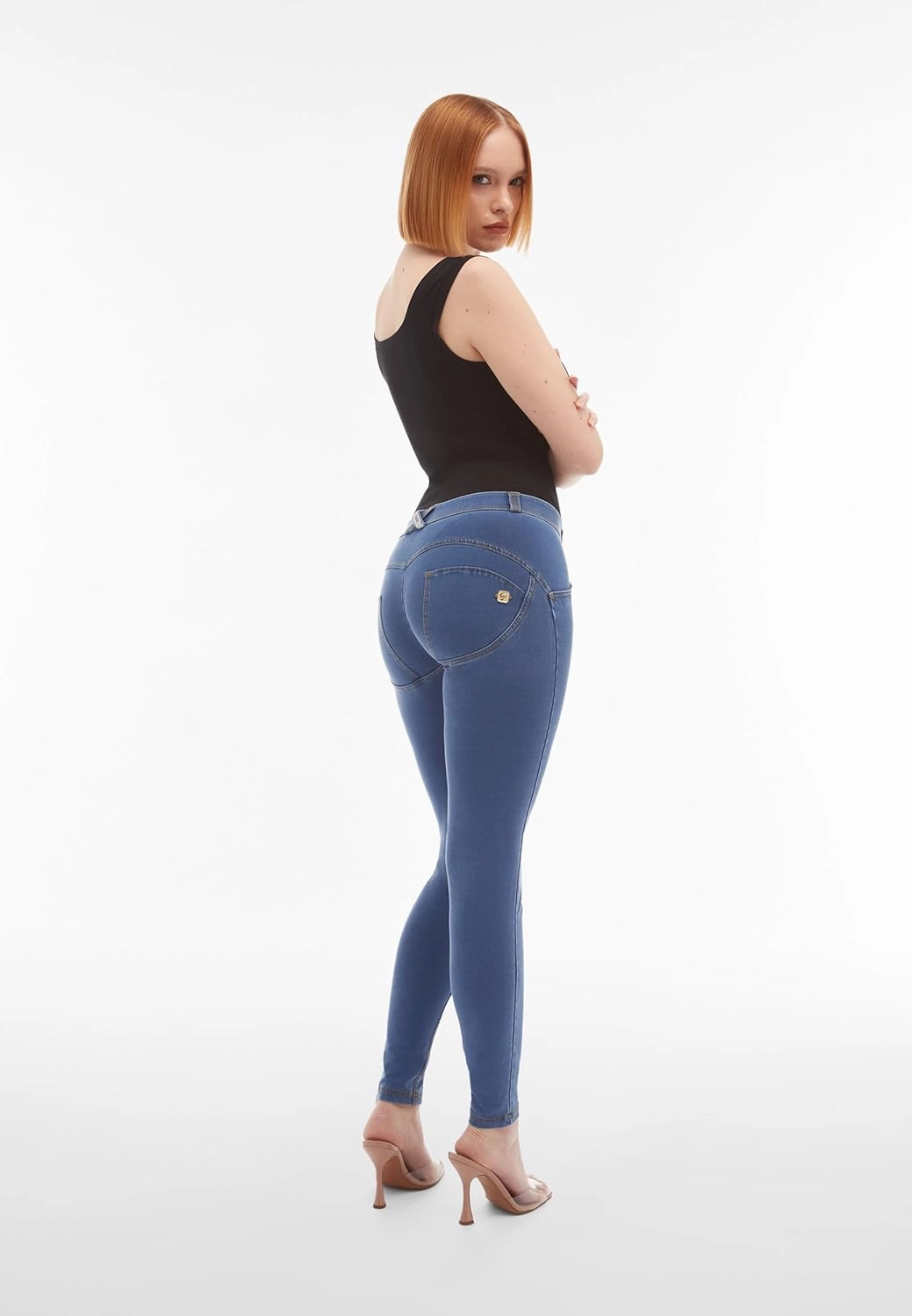 FREDDY WR.UP Denim Butt Lifting Jeans for Women - Mid Rise Full Length Shaping Stretchy Pants for Women