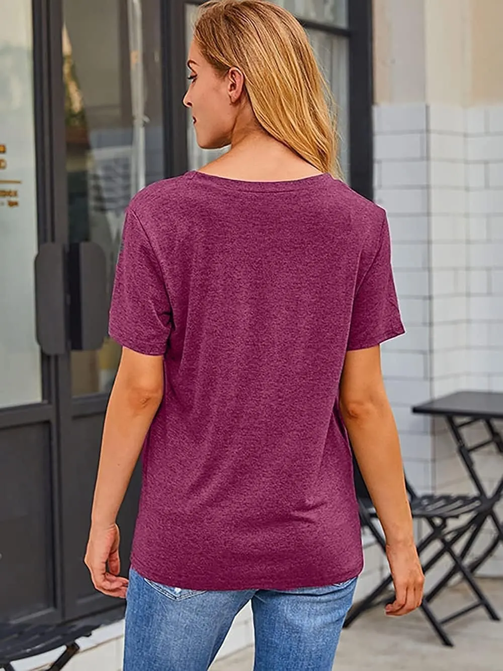 Free Hugs Just Kidding Don't Touch Me Letter Print T Shirts for Womens Funny Saying Graphic Tees Summer Short Sleeve Tops