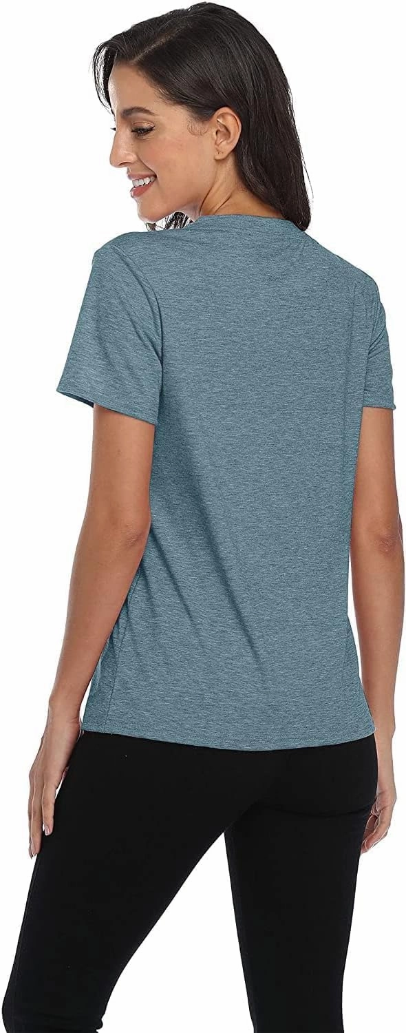 Free Hugs Just Kidding Don't Touch Me Letter Print T Shirts for Womens Funny Saying Graphic Tees Summer Short Sleeve Tops