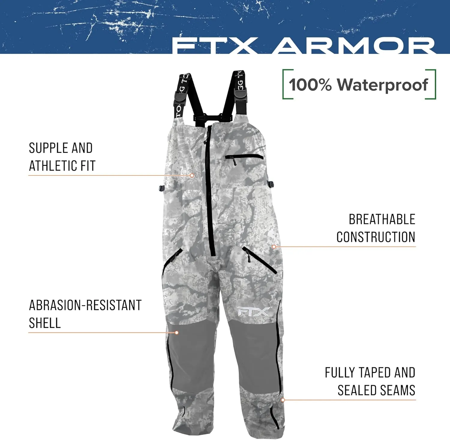 FROGG TOGGS Men's FTX Armor Premium Waterproof Rain, Fishing Bibs