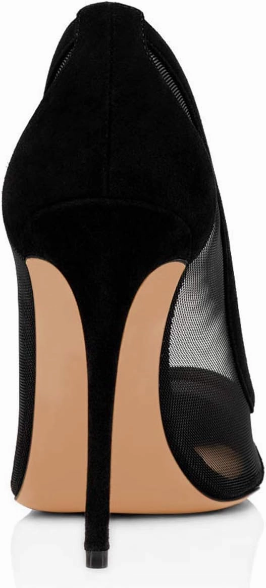 FSJ Women Sexy Mesh Stiletto High Heels Pumps Pointed Toe Slip On Dress Party Evening Office Shoes Size 4-15 US