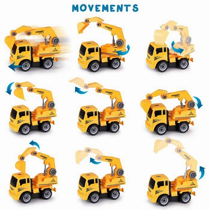 Fun Educational Take Apart Construction Truck Engineering Toy Playset