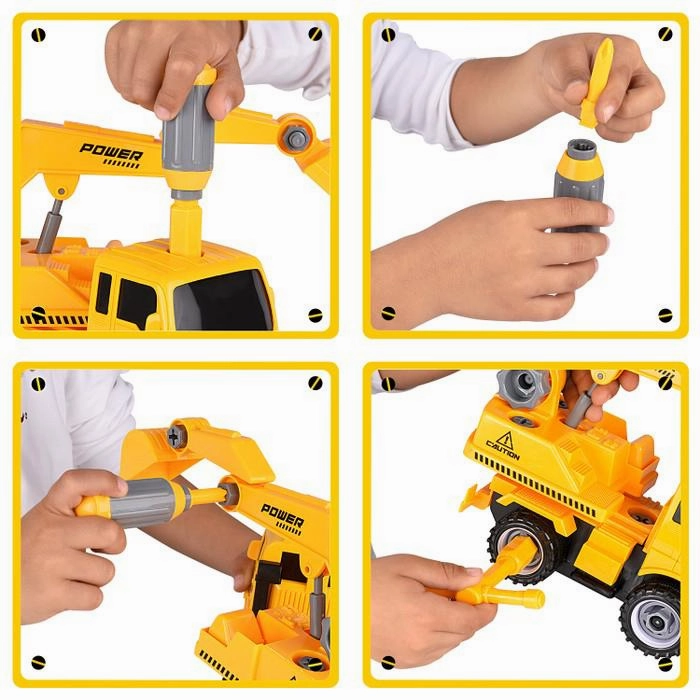 Fun Educational Take Apart Construction Truck Engineering Toy Playset