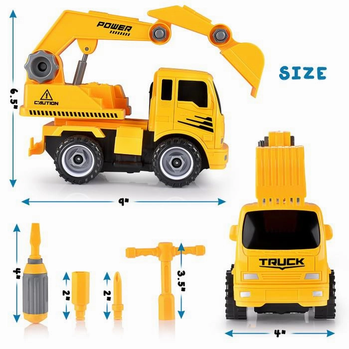 Fun Educational Take Apart Construction Truck Engineering Toy Playset