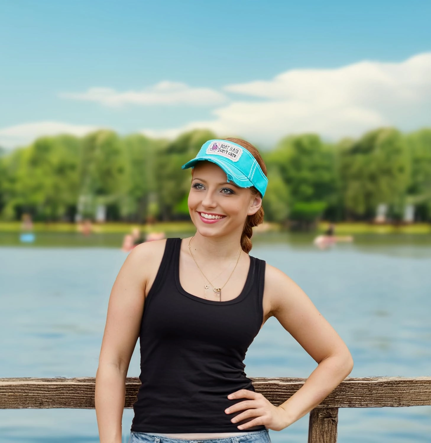 Funky Junque Women's Ponytail Baseball Cap - Adjustable Athletic Visor Hat with High Messy Bun Opening