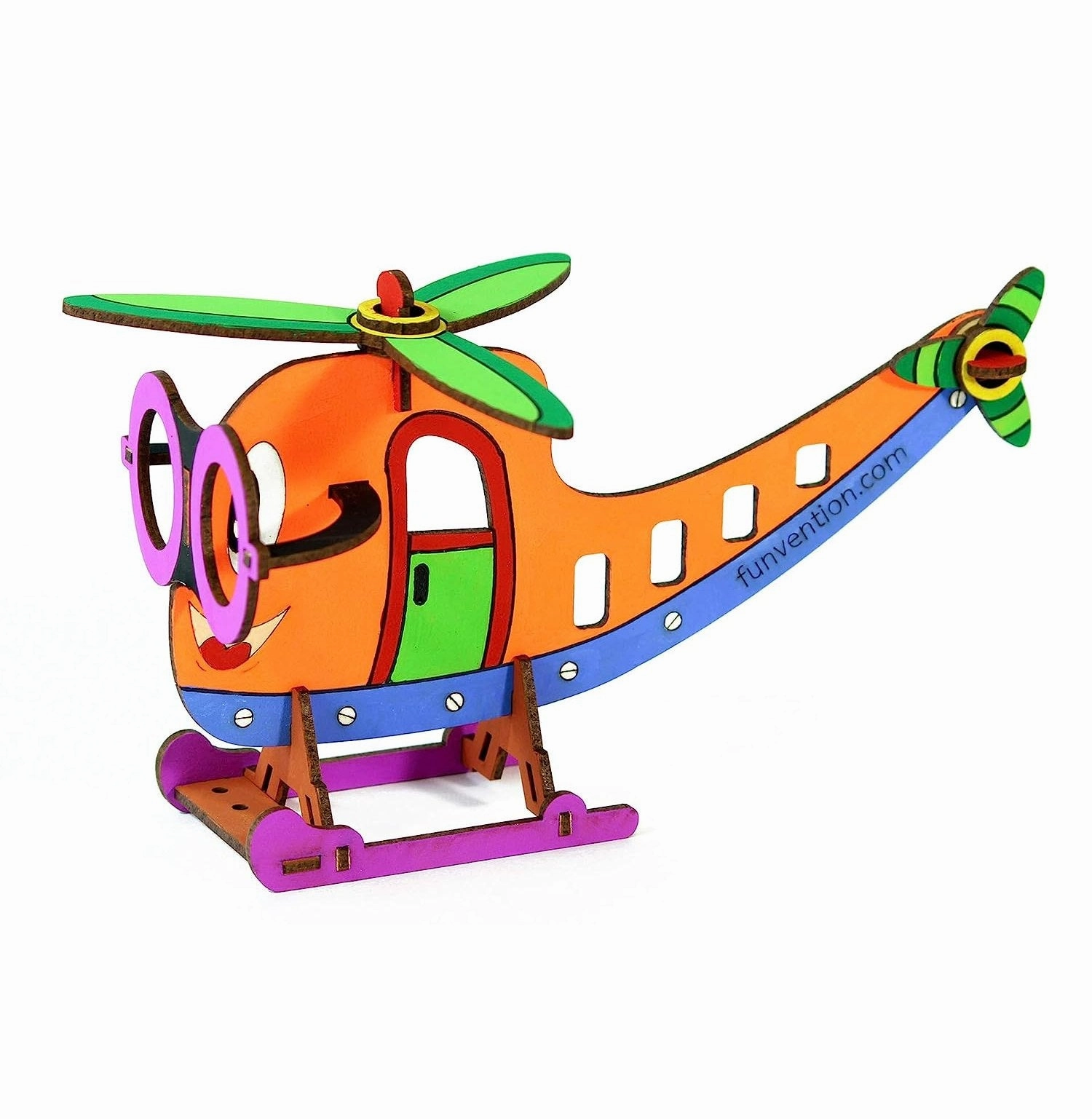 Funvention 3D Coloring Models Helicopter Model (3D Puzzle)
