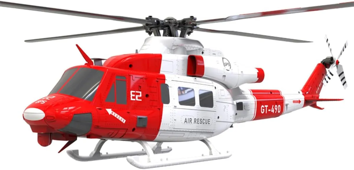 FunXylophy Goosky E2 UH-1Y RC Helicopter, 1/35 Scale 2.4G 6CH Dual Brushless Direct Drive RC Helicopter with GPS Positioning and Hands-Free Hovering, Aircraft for Beginner (RTF Version)