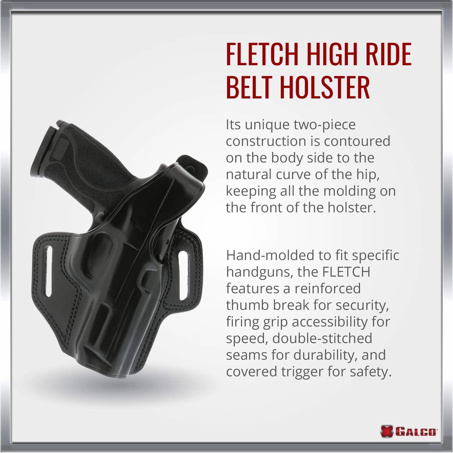 Galco Fletch High Ride Belt Holster for S&W L FR 686 4-Inch