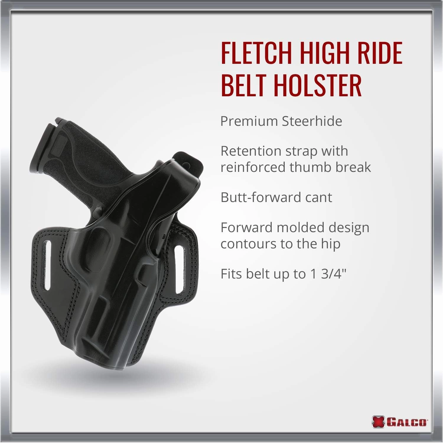 Galco Fletch High Ride Belt Holster for S&W L FR 686 4-Inch
