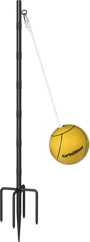 Garbuildman Tetherball Set with Ball & Rope for Outdoor Backyard, Adjustable Tether Ball Pole with 5-Prong Base & Rubber Sleeve for Playground, Outside Ball Games Sports for Kids, Adults