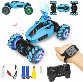 Gesture Sensing RC Stunt Car, 2.4GHz 4WD Hand Remote Control Cars Toys with Spray, 360° Spins RC Drift Car All Terrains Truck Car with Lights Music for Boys & Girls 6-12 Birthday Gifts