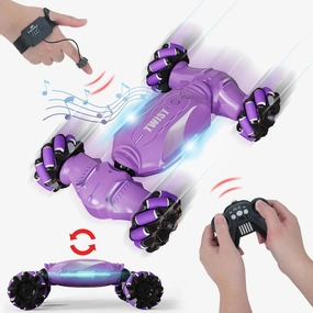 Gesture Sensing RC Stunt Car - Hand Controlled Remote Control Car 4WD Offroad 360° Rotation with Light Music, RC Drift Car Toys for 6-12 Year Boys, Cool Birthday Gifts for Kids