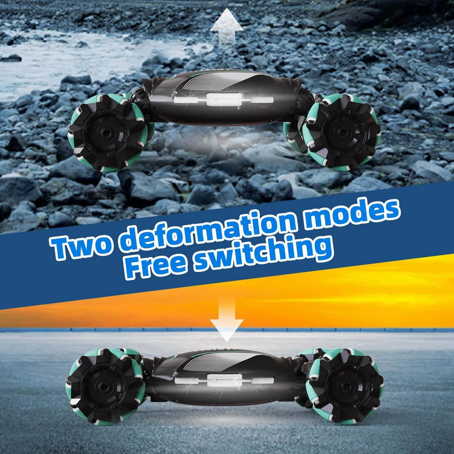 Gesture Sensing RC Stunt Car - Hand Controlled Remote Control Car 4WD Offroad 360° Rotation with Light Music, RC Drift Car Toys for 6-12 Year Boys, Cool Birthday Gifts for Kids