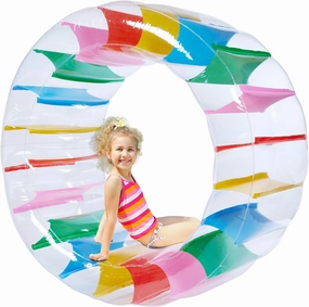 Giant Inflatable Wheel Roller 63" Colorful Water Rolling Wheel Swimming Pool Roller Toy Rolling on The Lawn Lake Beach Party Indoor Outdoor Fun Toys Water Pool Kids Summer - Games Supplies