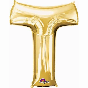 Gold Letter T Wall Decor - 32 Inch Height
