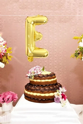 Golden Alphapet Foil Balloons for Party- Letter " E " (16 Inches)