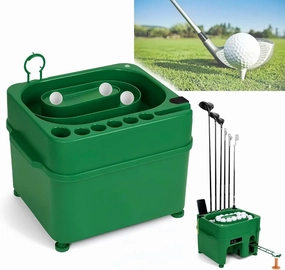 Golf Ball Teeing Device,Induction Automatic Ball Launcher,40 Ball Capacity, Equipped with 6 Hole Cue Rack,Suitable for Indoor, Outdoor Training Golf Ball Launching Device