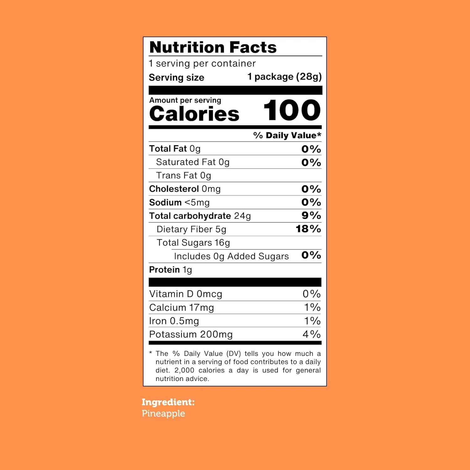 Good Chips Baked Crunchy Pineapple - Crispy, Oil Free, Healthy, Naturally Sweet Dried Fruit Snacks - 1 oz - Pack of 8