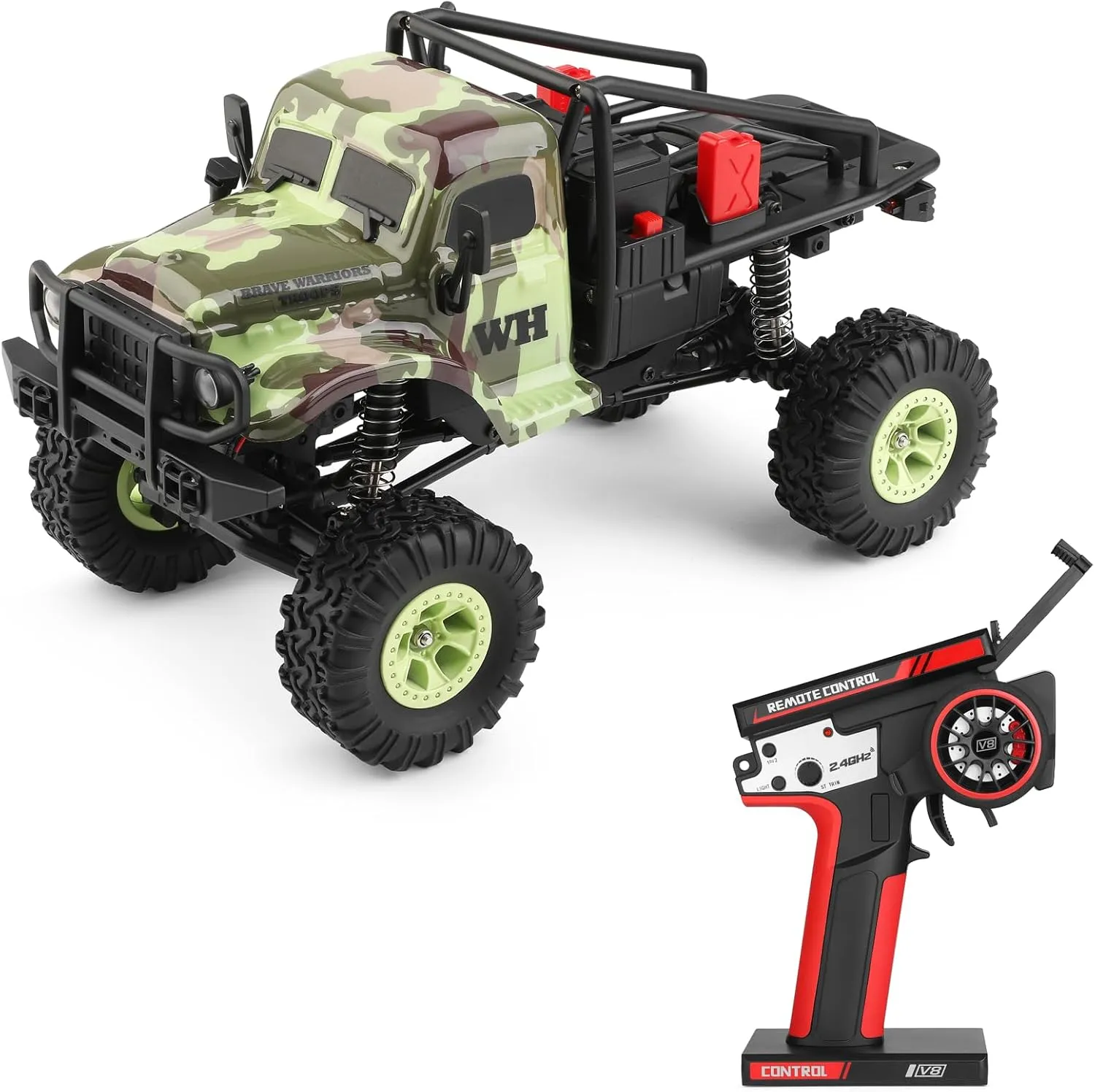 GoolRC Remote Control Car, WLtoys 184021 RC Cars, 1/18 Scale 2.4GHz RC Crawler, 4WD All Terrain Off Road Monster Truck, Two-Speed Shift RC Rock Crawler with LED Searchlight for Kids and Adults