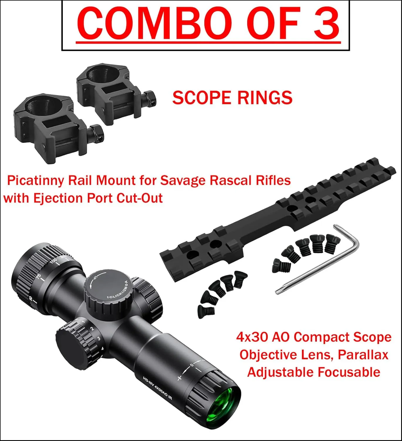 Gotical Picatinny Rail Mount for Savage Rascal Rifles with Ejection Port Cut-Out