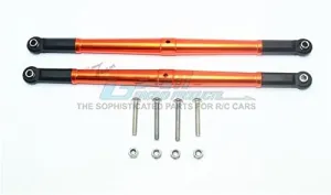 GPM For Losi 1/6 Super Baja Rey 4X4 Desert Truck Upgrade Parts Aluminum Adjustable Rear Upper Chassis Link Tie Rods - 1Pr Set Orange