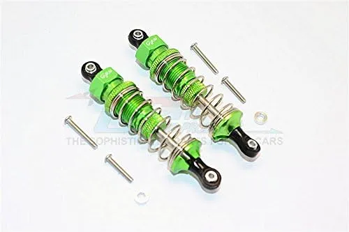 GPM For Thunder Tiger Kaiser XS Upgrade Parts Aluminum Front/Rear Adjustable Damper (75mm) With Plastic Ball Top - 1Pr Set Green