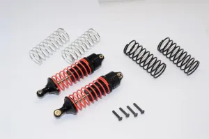 GPM For Traxxas Rustler VXL & Craniac Upgrade Parts Aluminum Front Adjustable Spring Damper With Aluminum Ball Top & Ball Ends (1.3mm, 1.5mm, 1.7mm Coil Spring & 4mm Thick Shaft) - 1Pr Set Black