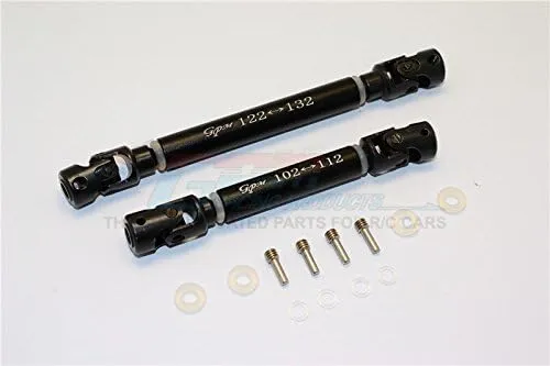 GPM For Traxxas TRX-4 Trail Defender Crawler Upgrade Parts Steel Adjustable Main Shaft With Aluminum Body - 1Pr Set Black