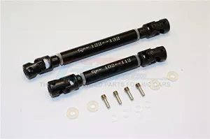 GPM For Traxxas TRX-4 Trail Defender Crawler Upgrade Parts Steel Adjustable Main Shaft With Aluminum Body - 1Pr Set Black