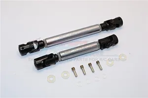 GPM for Traxxas TRX-4 Trail Defender Crawler Upgrade Parts Steel Adjustable Main Shaft with Aluminum Body - 1Pr Set Gray Silver