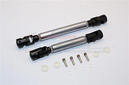 GPM for Traxxas TRX-4 Trail Defender Crawler Upgrade Parts Steel Adjustable Main Shaft with Aluminum Body - 1Pr Set Gray Silver
