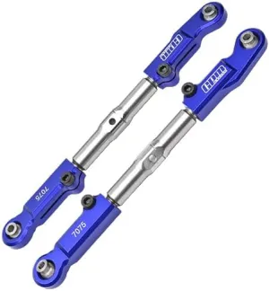 GPM Upgrades Aluminum 7075-T6 Stainless Steel Front Camber Links 1/8 4Wd Sledge Monster Truck（95076-4） RC Car (Blue)