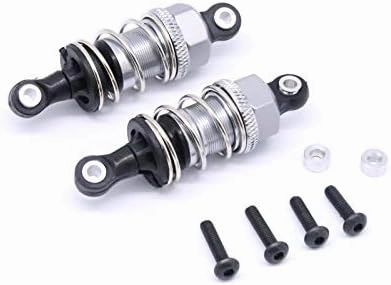 GPM For HPI Sport 3 Flux Upgrade Parts Aluminum Front/Rear Adjustable Shocks (50mm) With Plastic Ball Top - 1Pr Set Gray Silver
