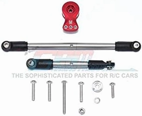 GPM For Tamiya Merc-Benz G500 CC-02 (#58675) Aluminum Servo Horn with Stainless Steel Adjustable Steering Link - 11Pc Set Red