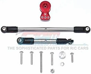 GPM For Tamiya Merc-Benz G500 CC-02 (#58675) Aluminum Servo Horn with Stainless Steel Adjustable Steering Link - 11Pc Set Red