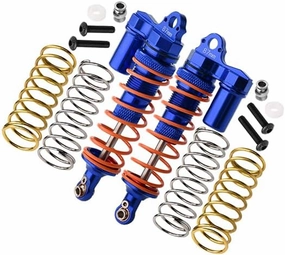 GPM For Traxxas Rustler 4X4 VXL (67076-4) / Hoss 4X4 VXL (90076-4) Upgrade Parts Aluminum Front Adjustable L-Shape Piggy Back Shocks 87mm - 1Pr Set Blue