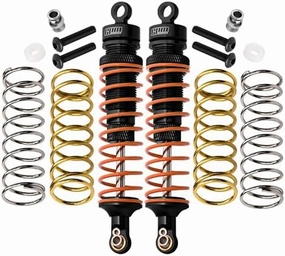 GPM For Traxxas Rustler 4X4 VXL (67076-4) / Hoss 4X4 VXL (90076-4) Upgrade Parts Aluminum Rear Adjustable Shocks 102mm - 1Pr Set Black