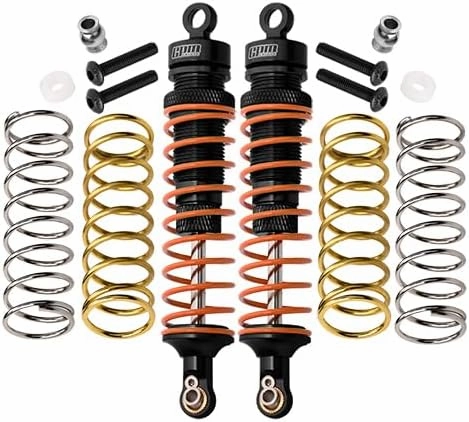 GPM For Traxxas Rustler 4X4 VXL (67076-4) / Hoss 4X4 VXL (90076-4) Upgrade Parts Aluminum Rear Adjustable Shocks 102mm - 1Pr Set Black