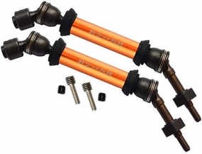 GPM for Traxxas Slash 4X4 Upgrade Parts Steel Aluminum Rear CVD Drive Shaft with 12mmX6mm Wheel Hex - 1Pr Set Orange