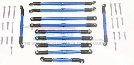 GPM For Traxxas TRX-6 Merc-Benz G63 (88096-4) Aluminum Adjustable Upper & Lower Suspension Links - 11Pc Set Blue